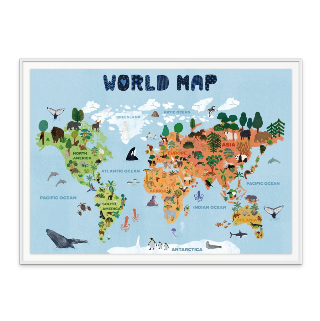 Cuadro "World map for kids"