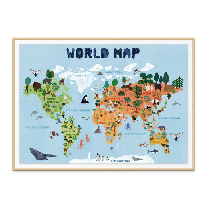 Cuadro "World map for kids"