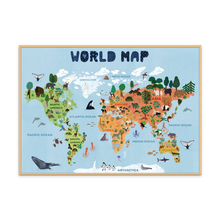 Cuadro "World map for kids"