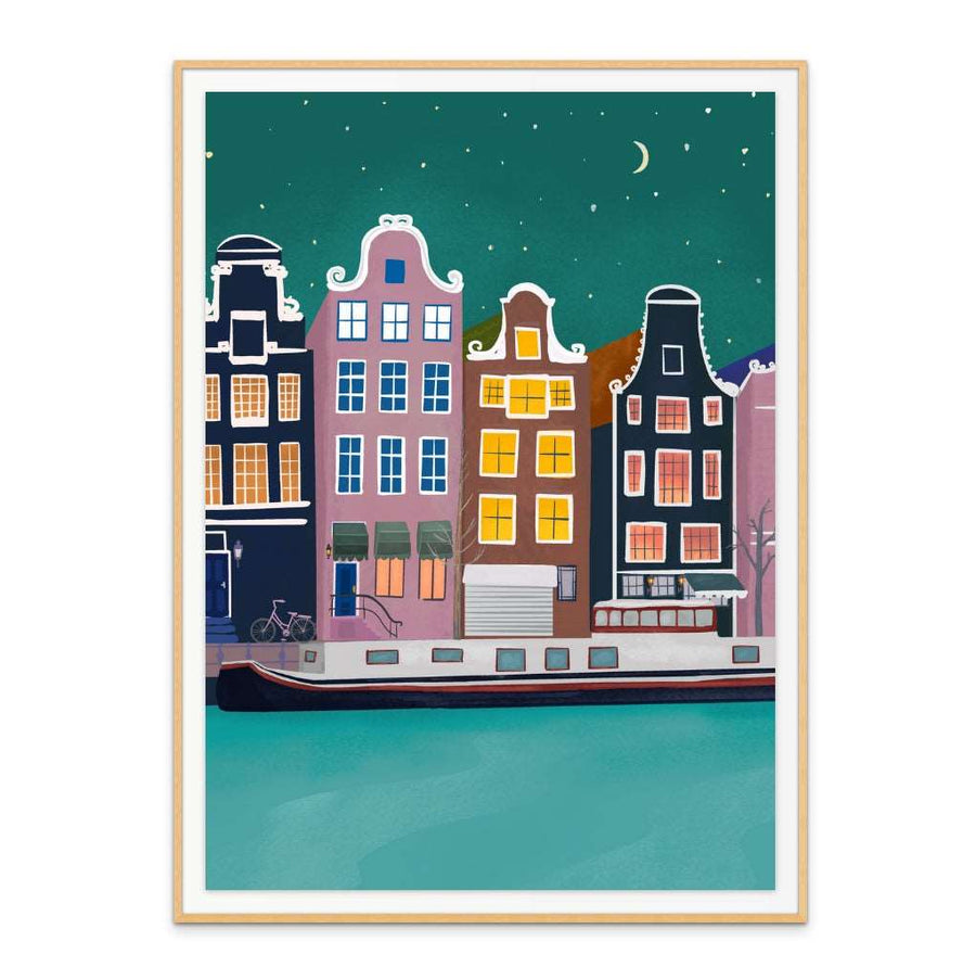 Amsterdam by night Art Print