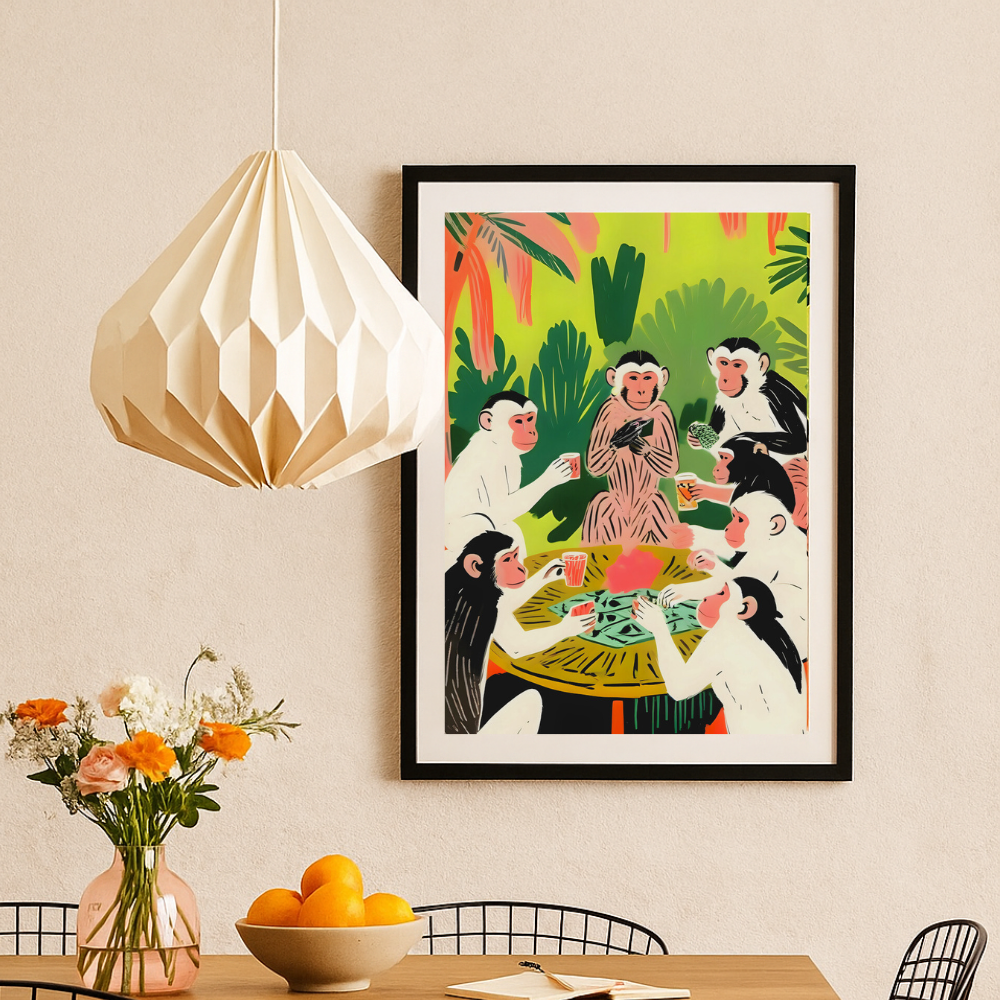 Cuadro "Monkey Poker a Royal Flush"