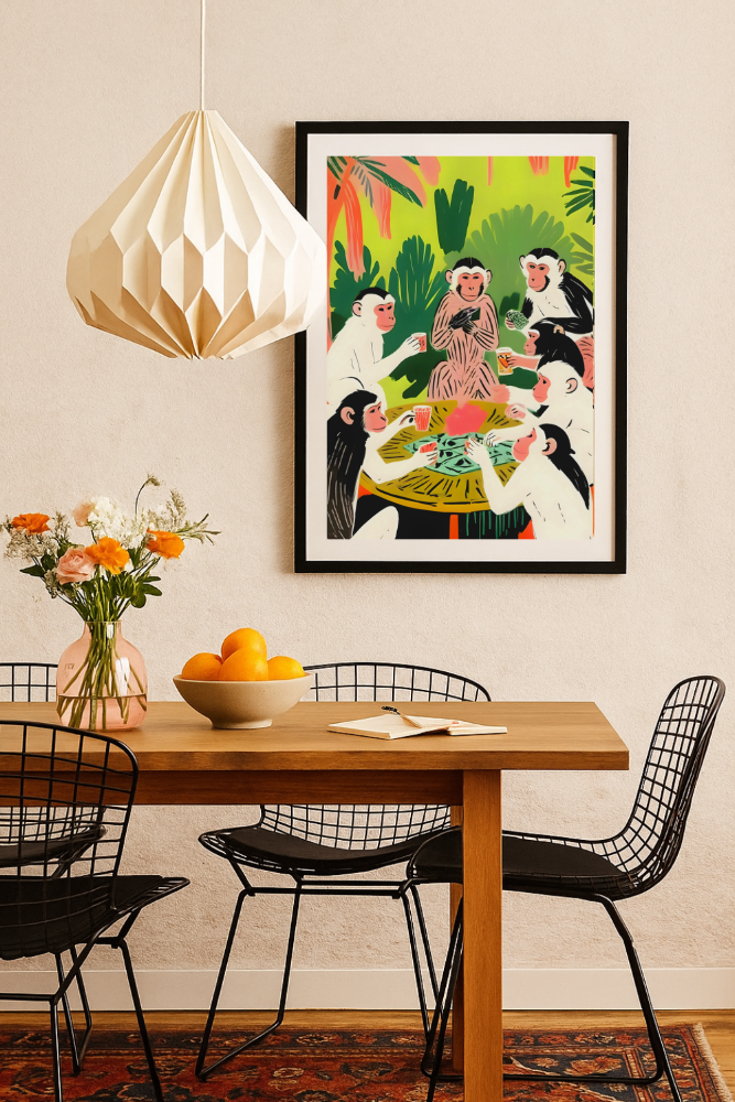 Cuadro "Monkey Poker a Royal Flush"