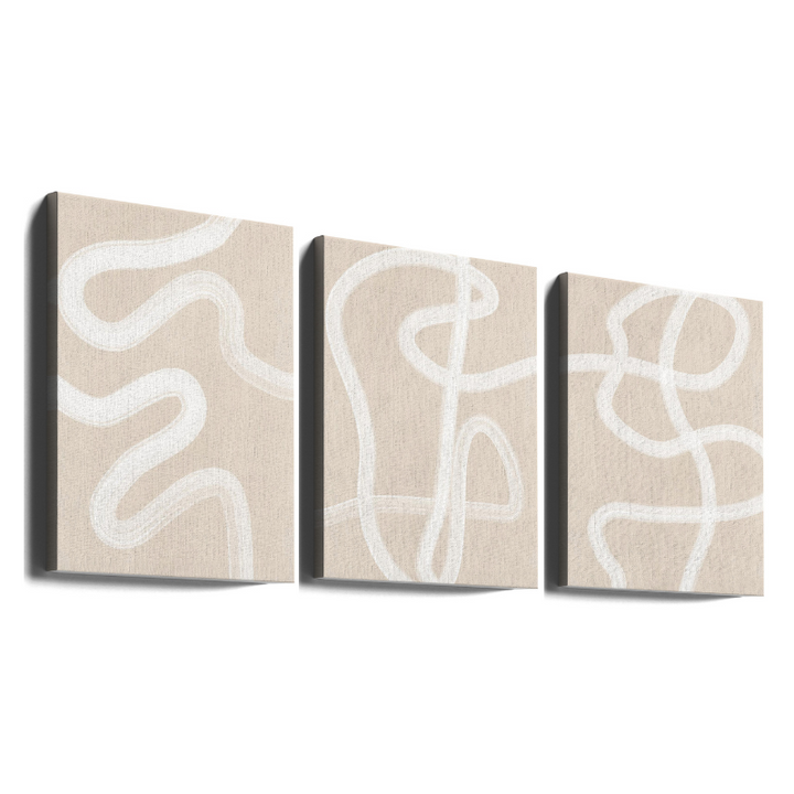 Set de cuadros "Beige One Line Drawing"