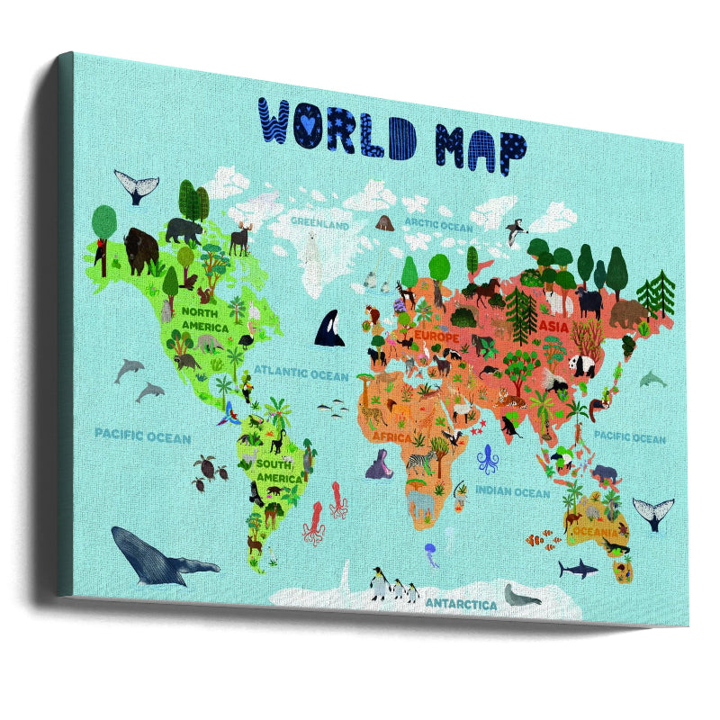 Cuadro "World map for kids"