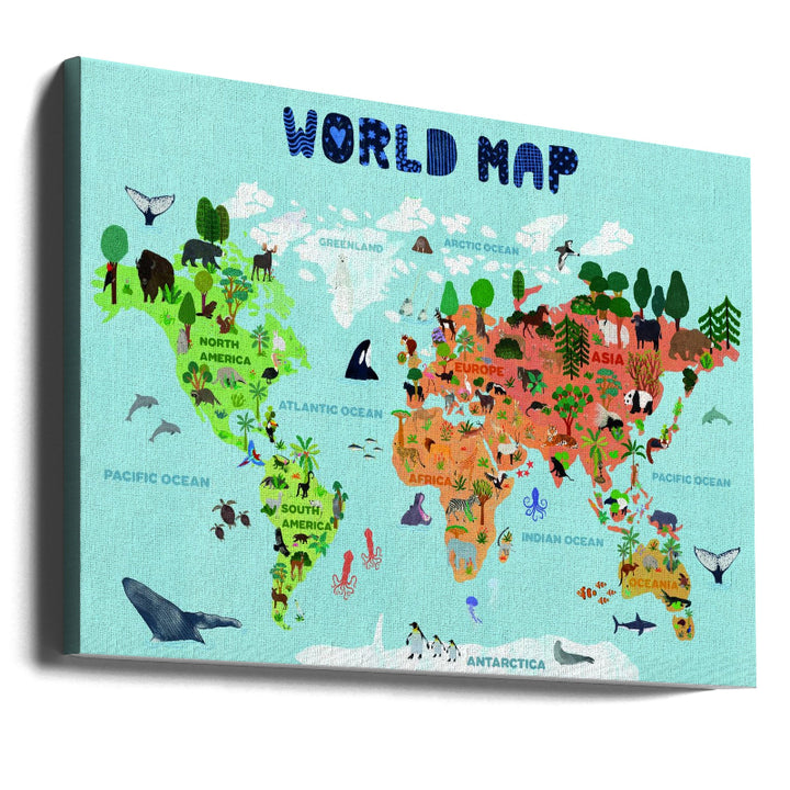 Cuadro "World map for kids"