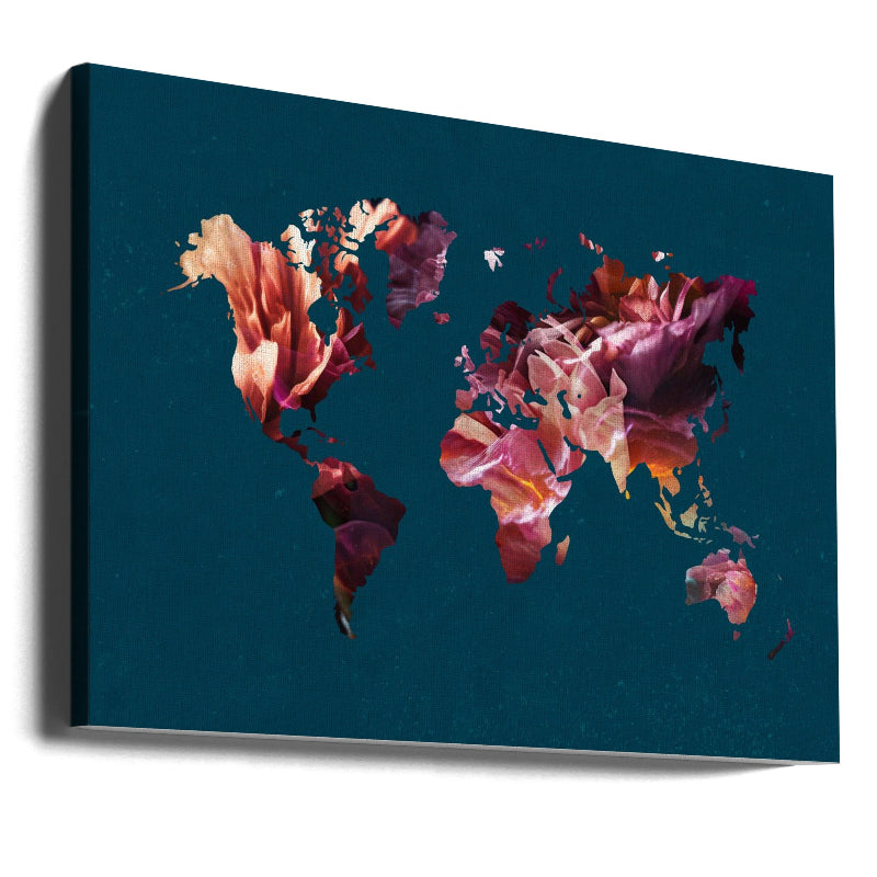 Cuadro "World Map Flowers"