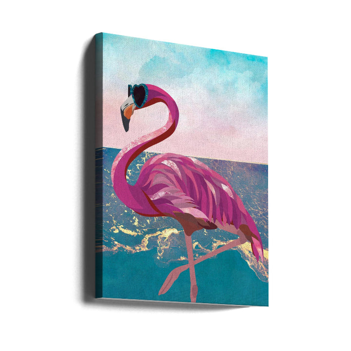 Cuadro "Flamingo goes to the beach"
