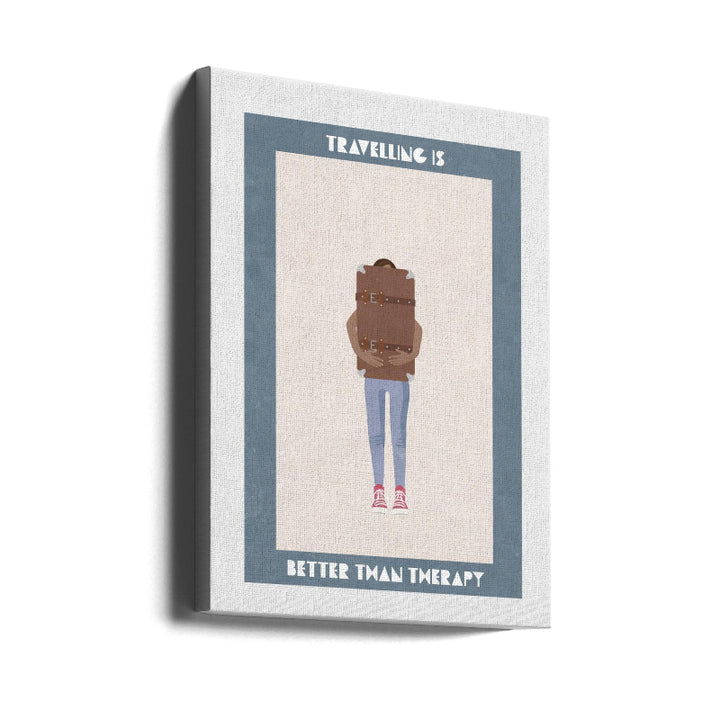 Cuadro "Travelling is better than therapy"