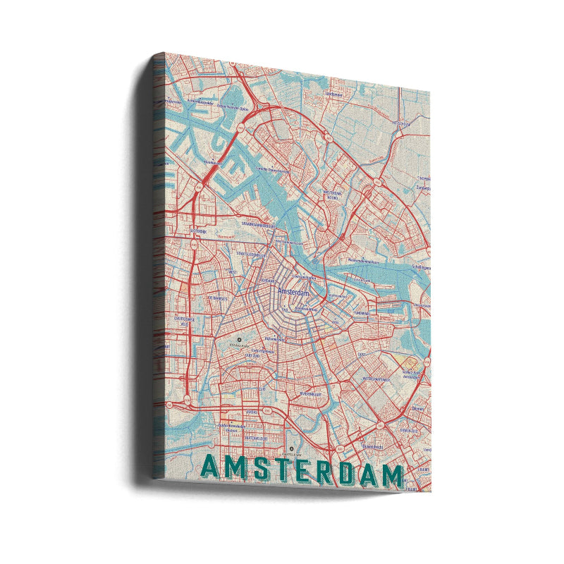 Cuadro "Retro Map Amsterdam"