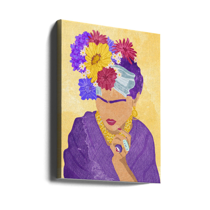 Cuadro "Frida and flowers"