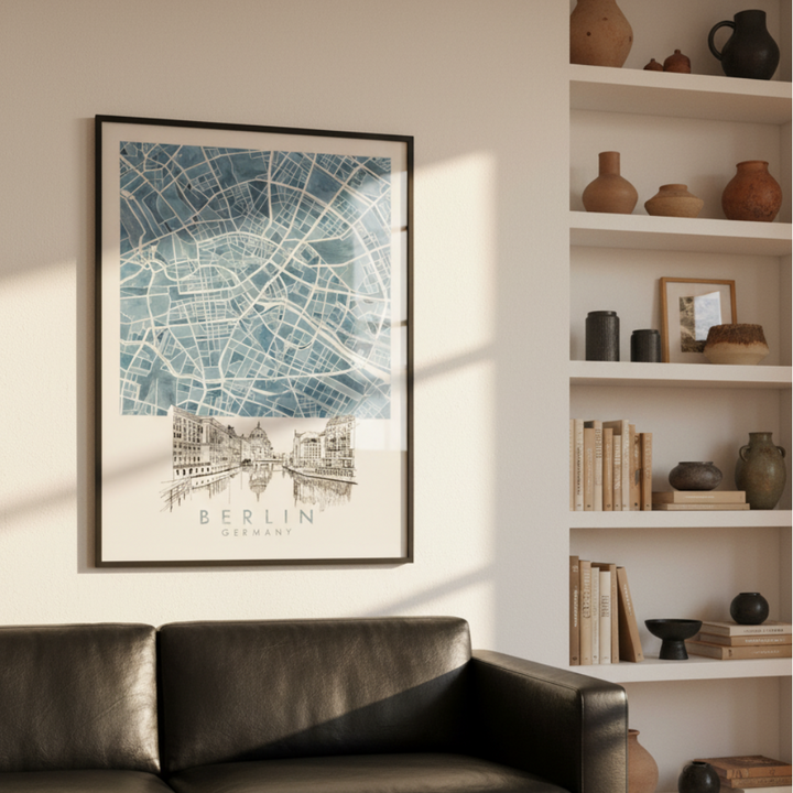 Cuadro "Berlin Blue Watercolor"