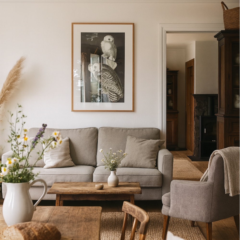 Cuadro "Snowy Owl From Birds of America (1827)"