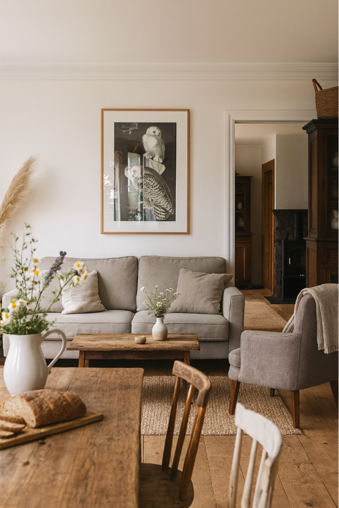 Cuadro "Snowy Owl From Birds of America (1827)"