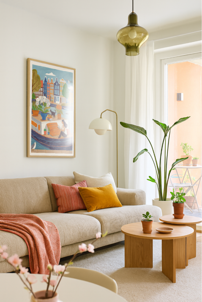 Cuadro "Amsterdam city life on a boat"