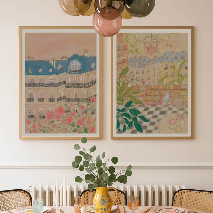 Cuadro "Sunset Over Paris Buildings"