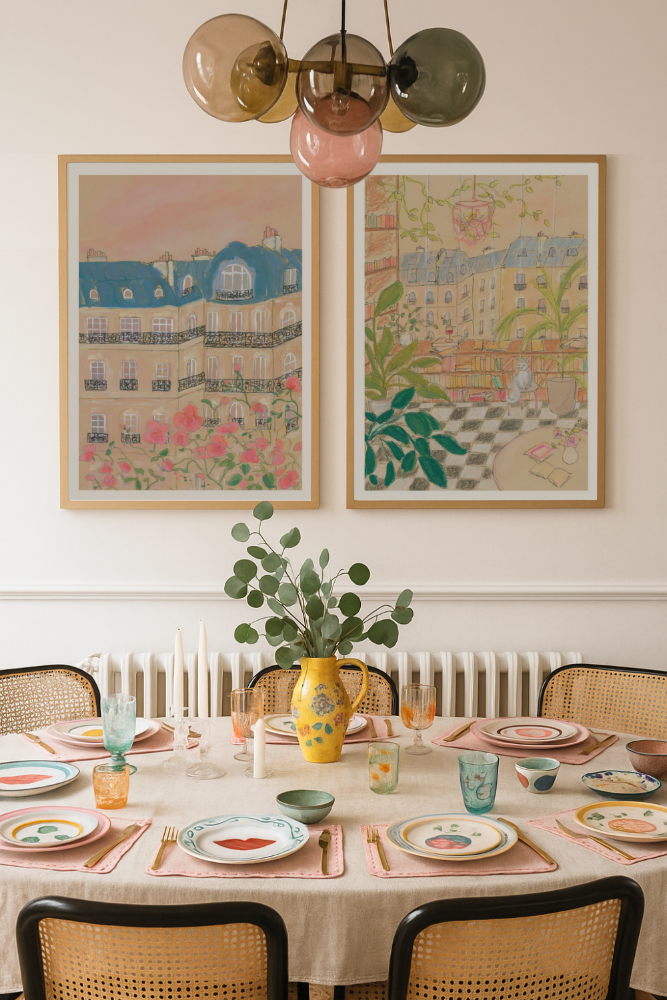 Cuadro "Sunset Over Paris Buildings"