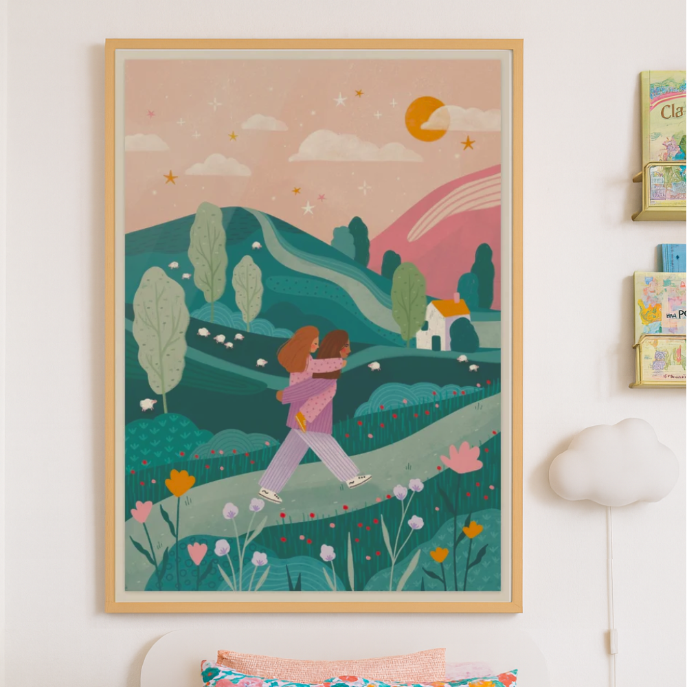 Cuadro "Mummy Daughter Countryside Walk"