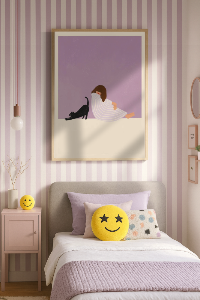 Cuadro "Girl and Cat"