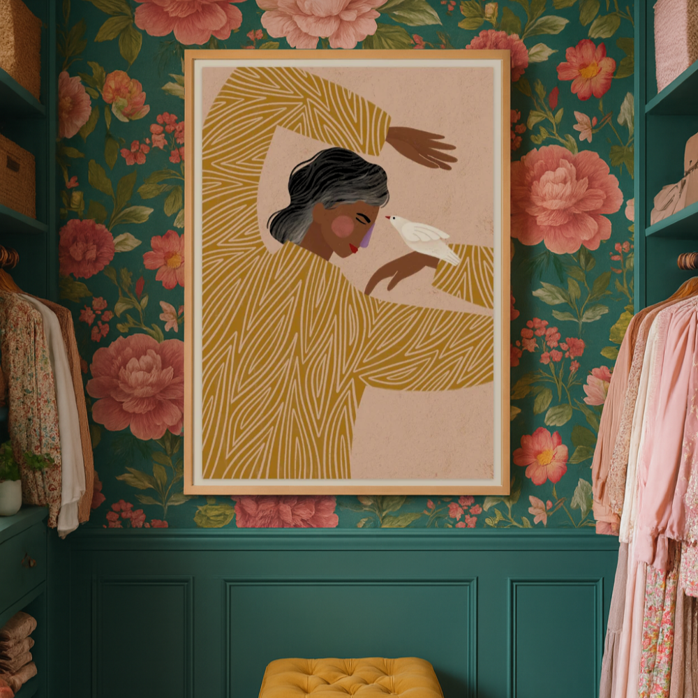 Cuadro "The Woman With The Bird"