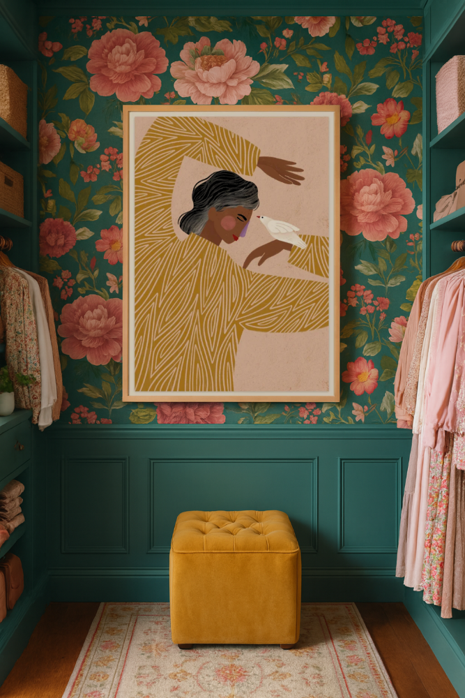 Cuadro "The Woman With The Bird"