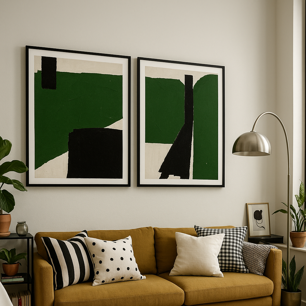 Cuadro "Green Black Oil Abstract No 1"