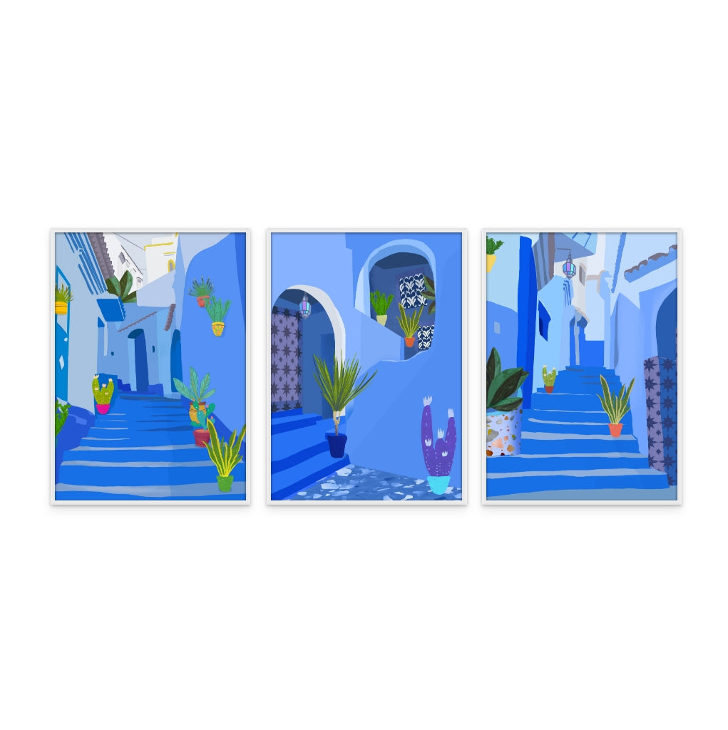 Set de cuadros "Blue city"