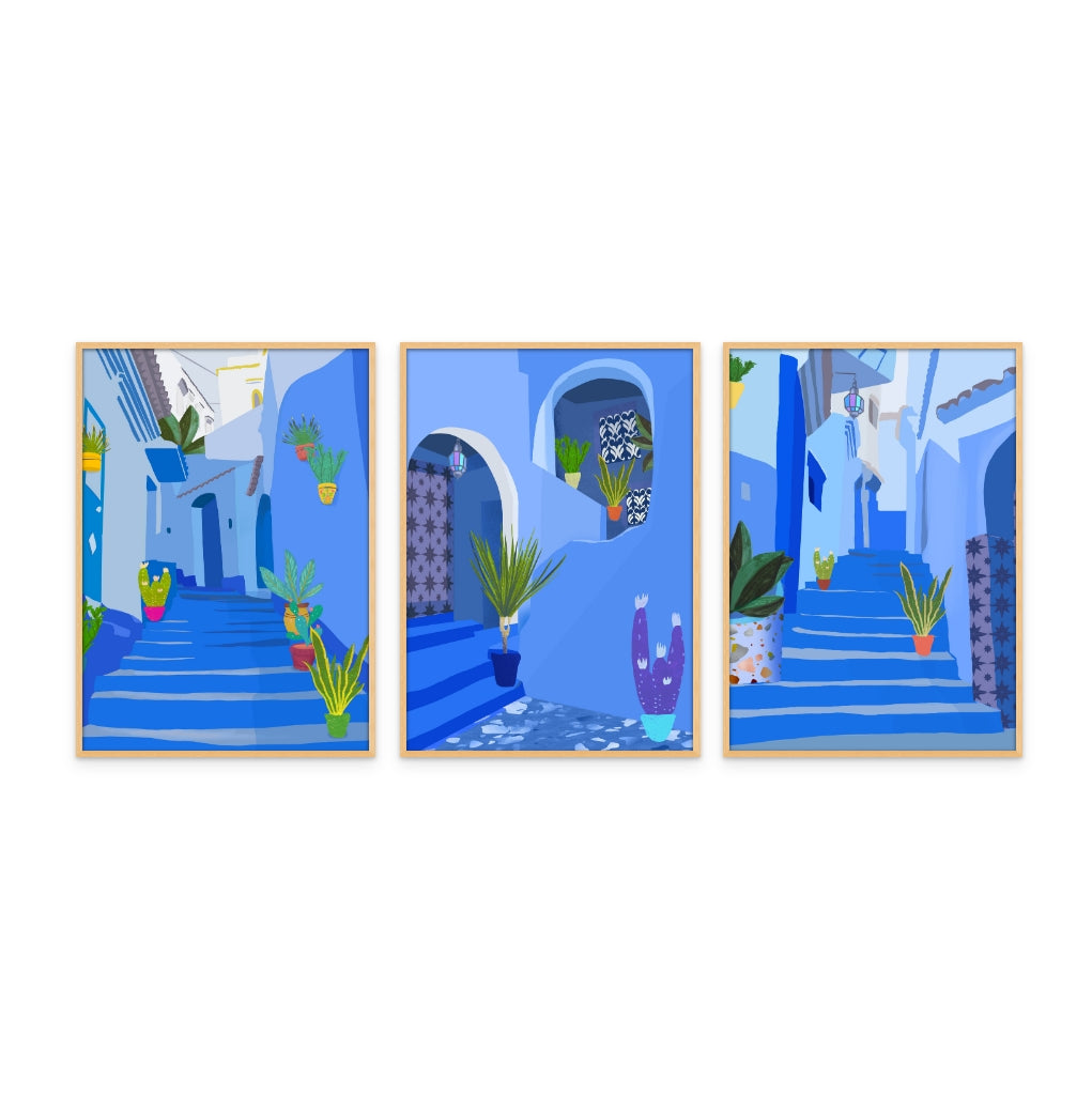 Set de cuadros "Blue city"