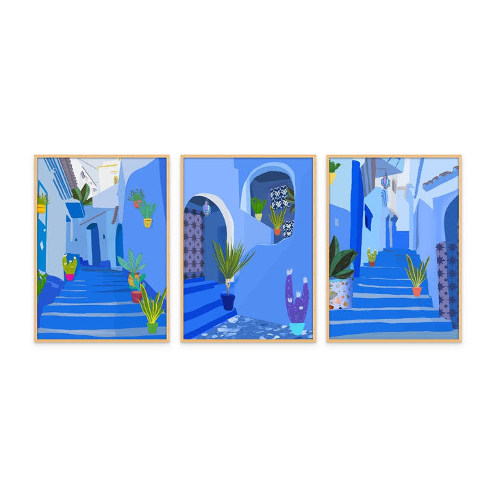 Set de cuadros "Blue city"