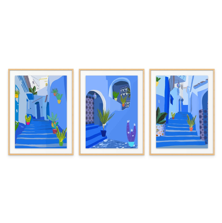 Set de cuadros "Blue city"