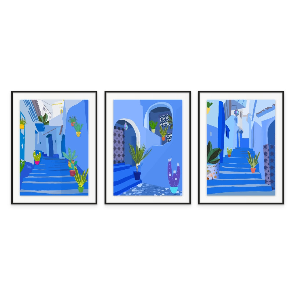 Set de cuadros "Blue city"