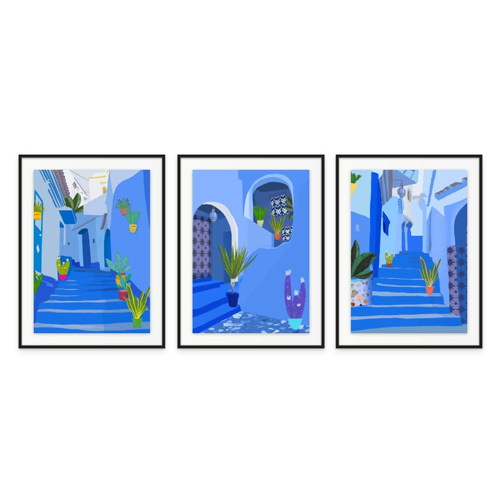 Set de cuadros "Blue city"