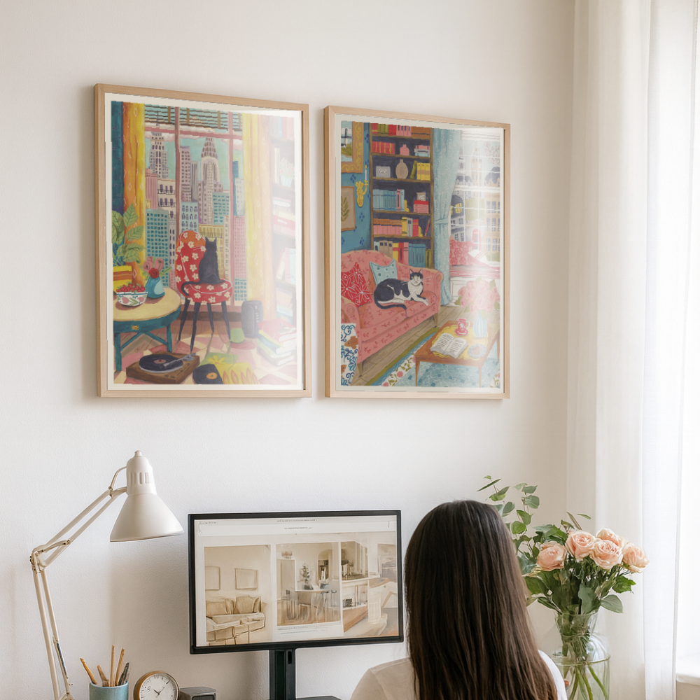 Cuadro "Cat in front of window in New York"