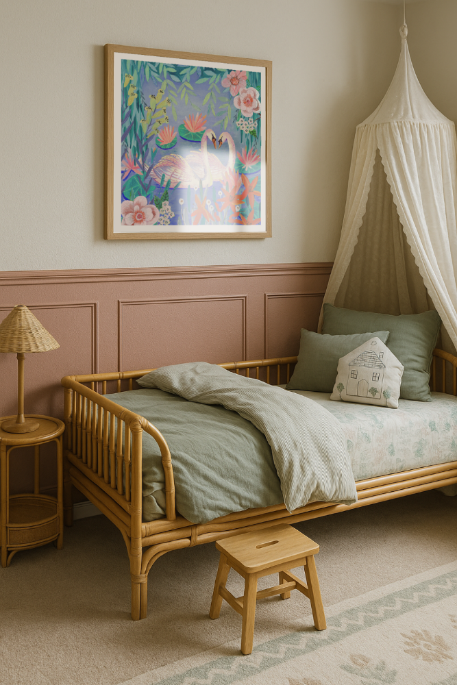 Cuadro "Swans swimming in the pound"