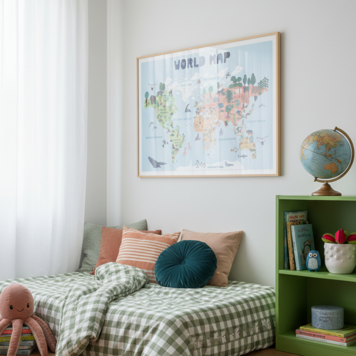 Cuadro "World map for kids"