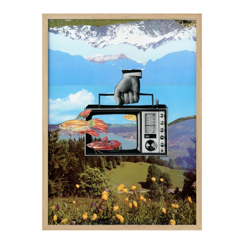 Cuadro "Surreal Fish TV Landscape"