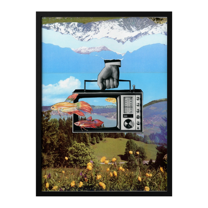 Cuadro "Surreal Fish TV Landscape"