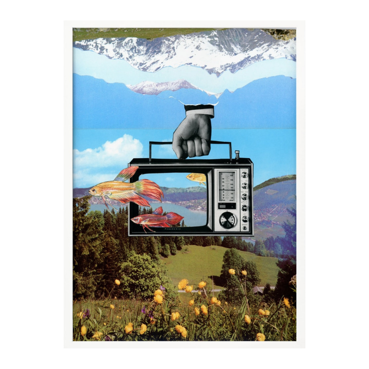 Cuadro "Surreal Fish TV Landscape"