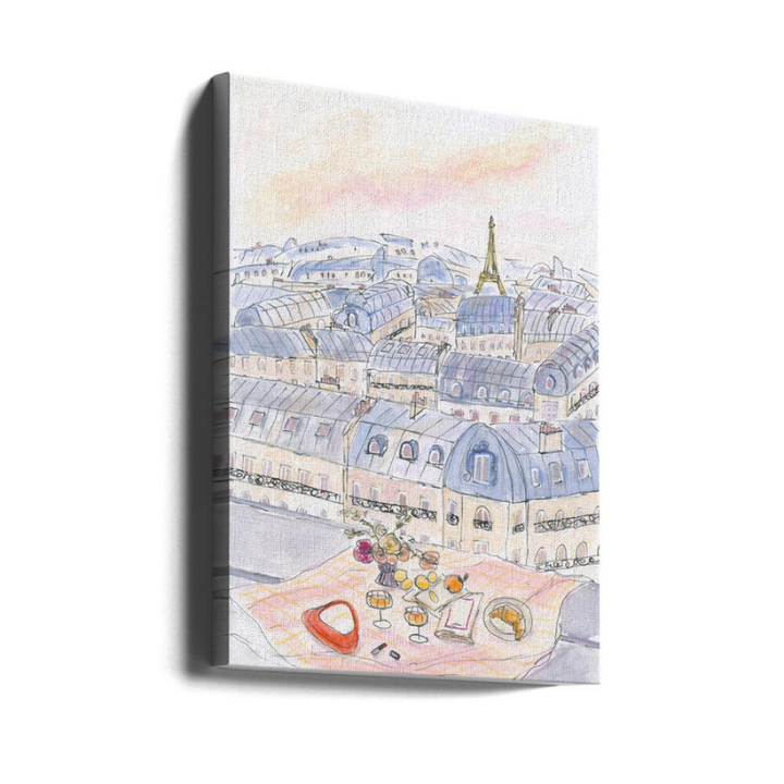 Cuadro "Parisian Rooftop Picnic With Eiffel Tower Views"