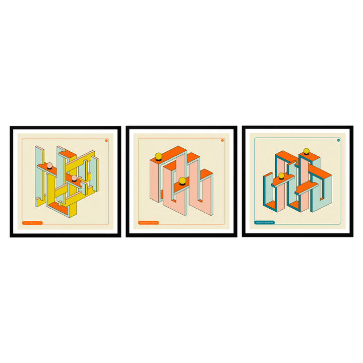 Set de cuadros "Impossible Geometrics"