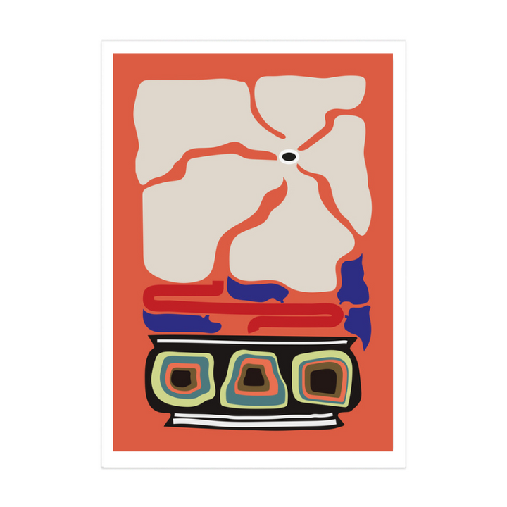 Ukiyo Flower Salmon Art Print
