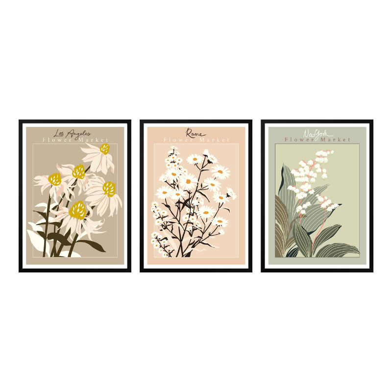 Set de cuadros "Set World Flower Markets"