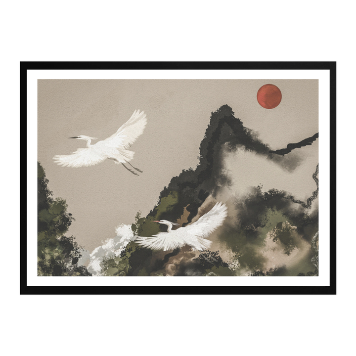 Cuadro "Red Sun Egret Flight"