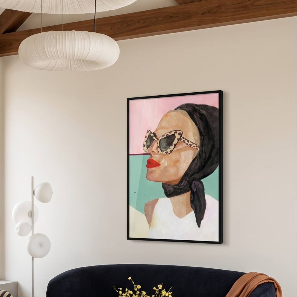Cuadro "Chic Scarf Sunglasses"