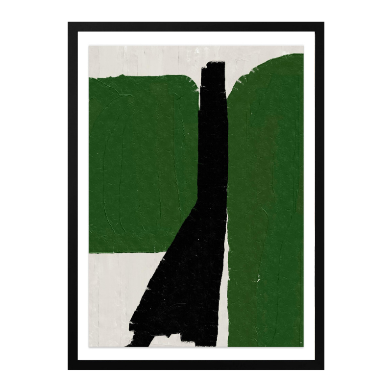 Green Black Oil Abstract No. 1 Art Print