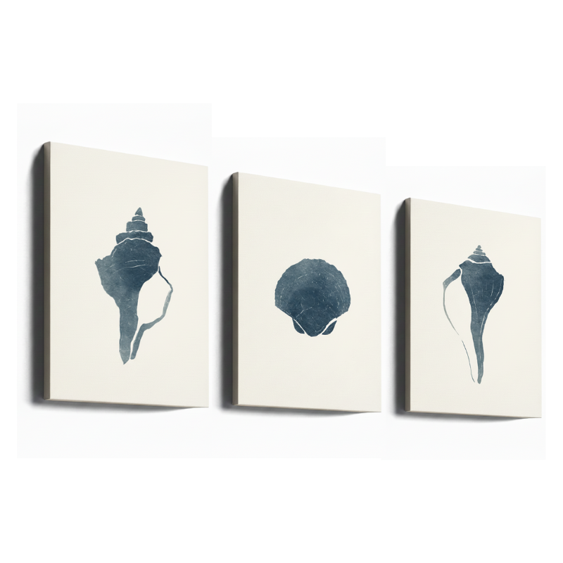 Set de cuadros "Blue Seashell"