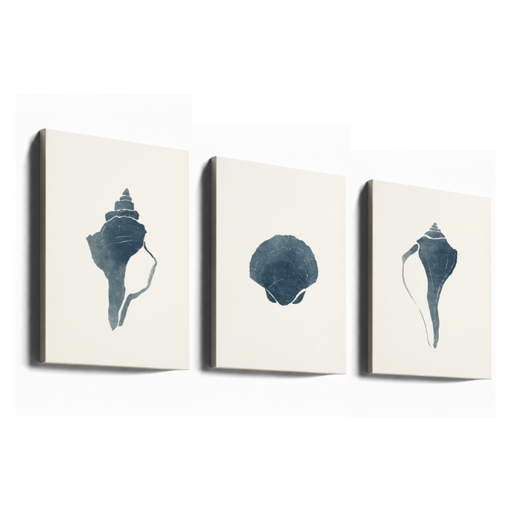 Set de cuadros "Blue Seashell"