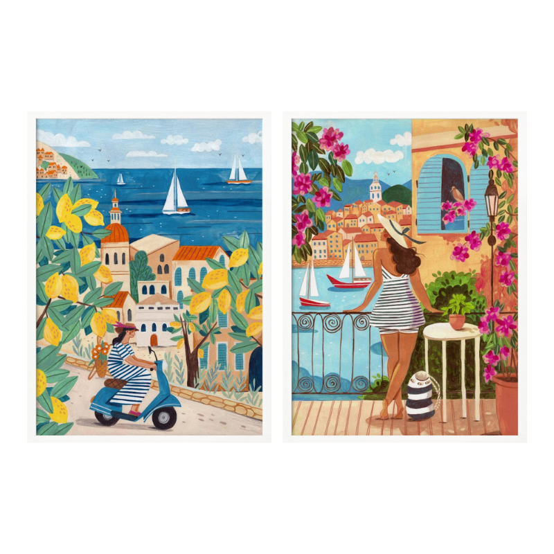 Set de cuadros "Summer in the Riviera Set"