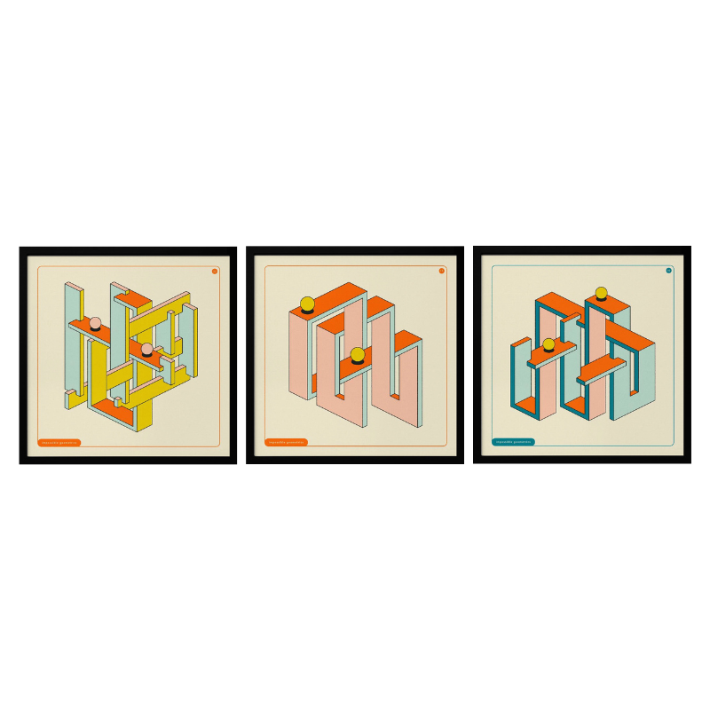 Set de cuadros "Impossible Geometrics"