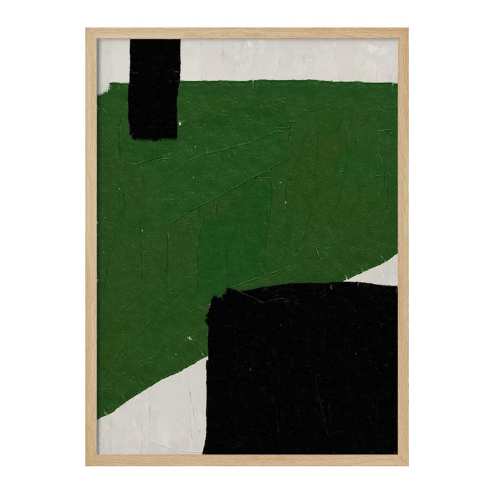 Green Black Oil Abstract No. 2 Art Print