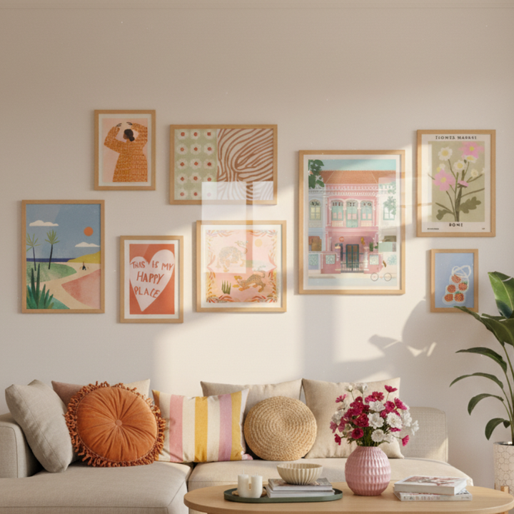 “Happy Corners” Gallery Wall